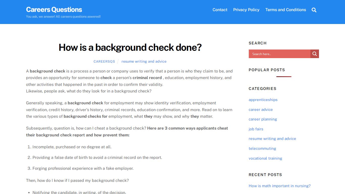 How is a background check done? - Careers Questions